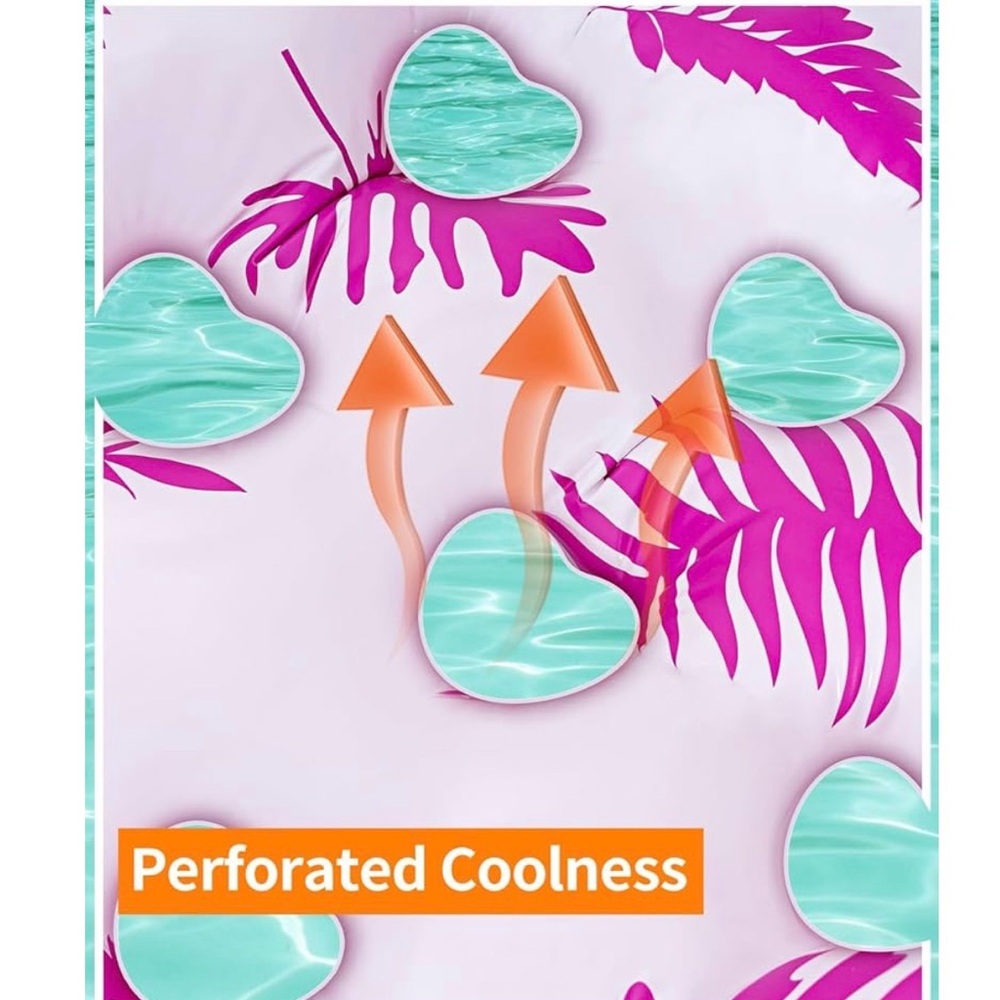 Pink Palm Leaf Inflatable Pool Float - Picture 5 of 6